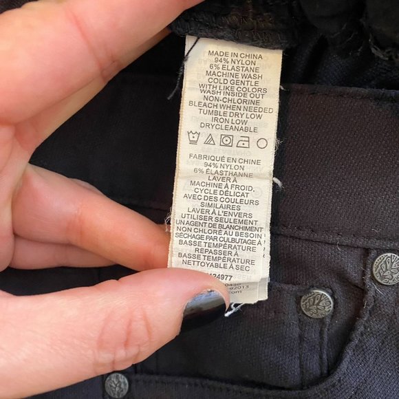 Prana "Brenna" Black Twill Moto Pants, Skinny Leg, Mid-Rise, Size 12 - Picture 6 of 10